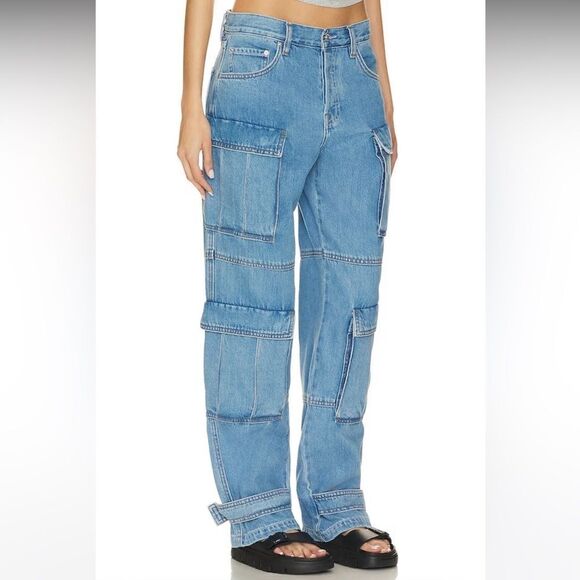 GRLFRND Blue Straight Leg Jeans - Picture 5 of 12